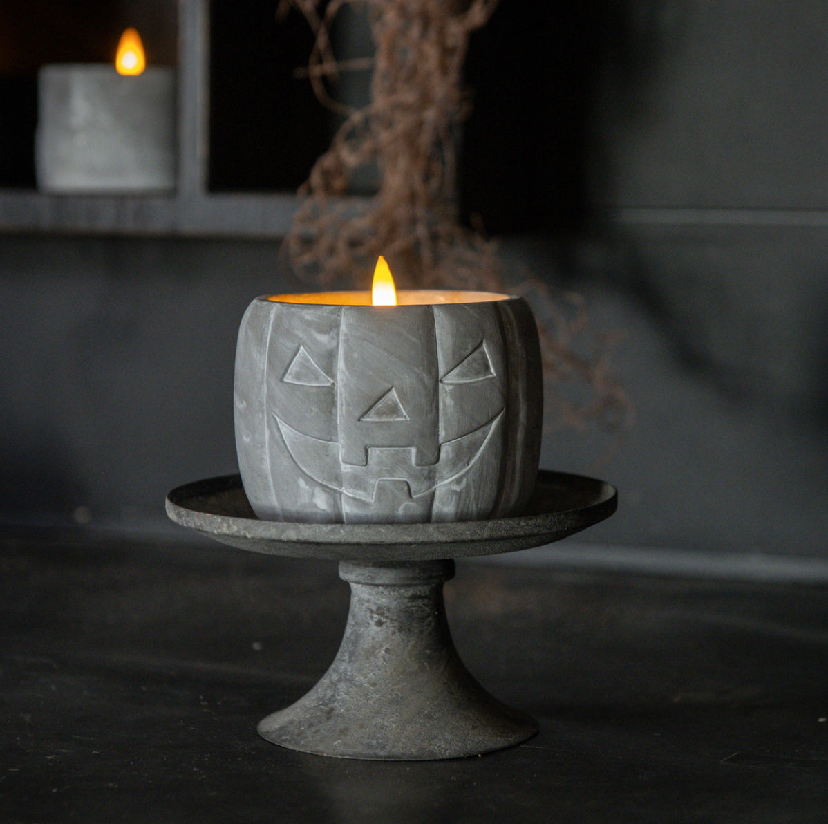 3.75" JACK-O-LANTERN 3D FLAMELESS LED CANDLE