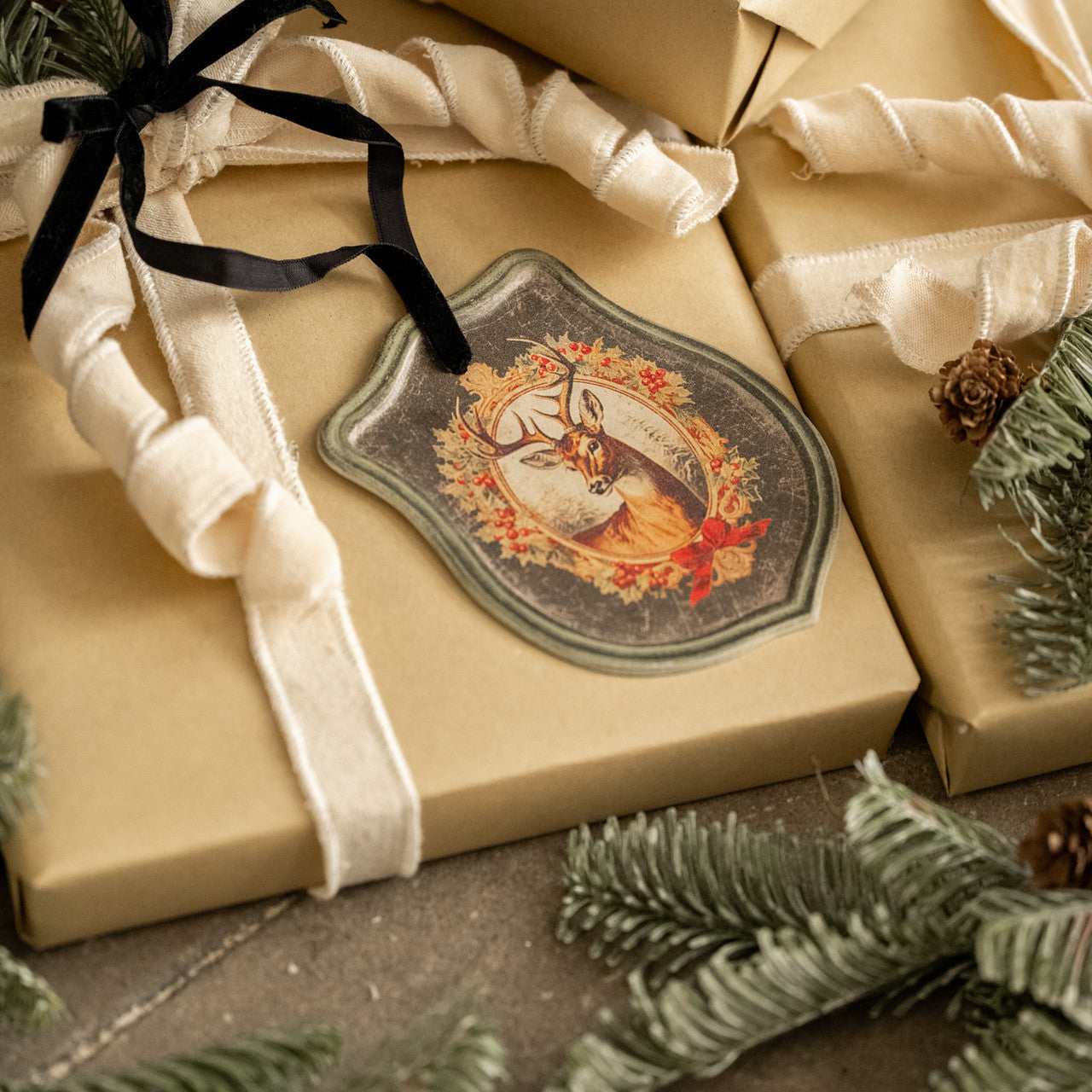 Framed Holiday Stag Ornament