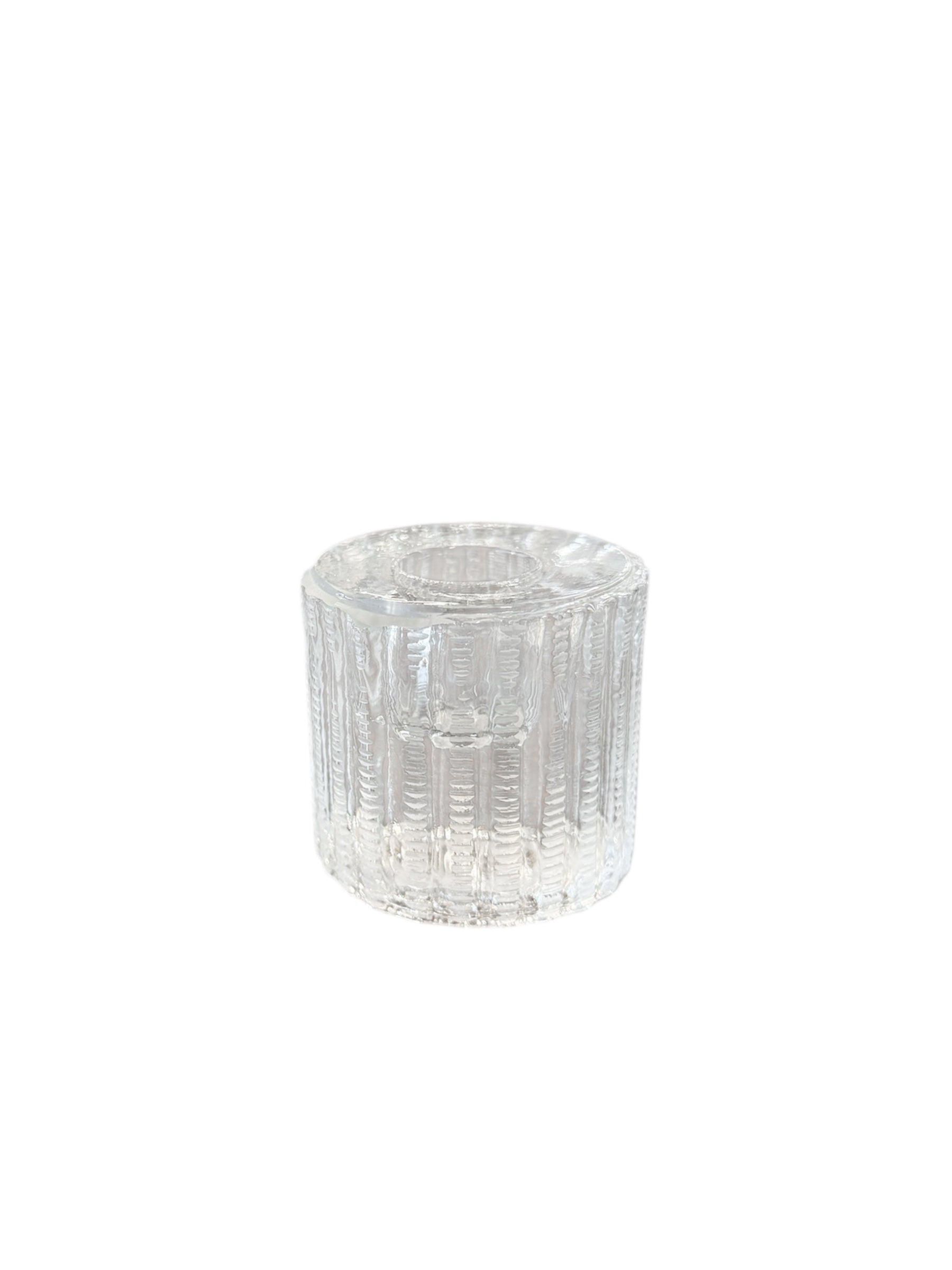Pressed Glass Taper Holder 2"round x 2”h