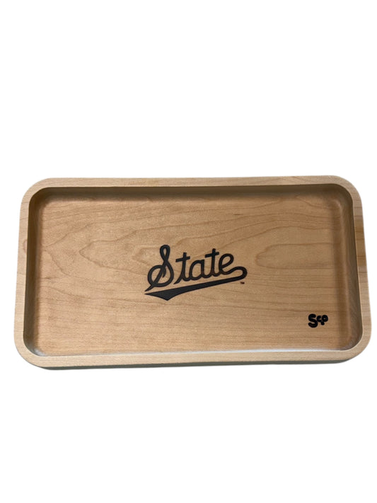 MAPLE MISSISSIPPI STATE WOODEN VALET - STATE SCRIPT