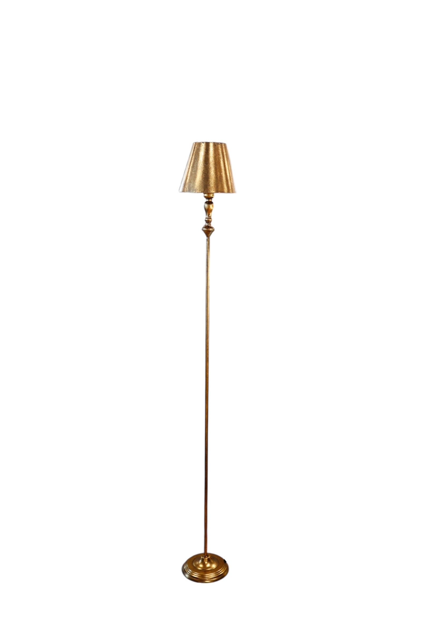 Antique Gold Floor Lamp with Metal Shade