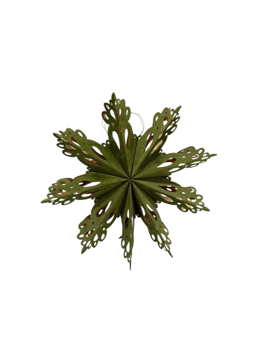 Flocked Handmade Recycled Paper Folding Snowflake Ornament