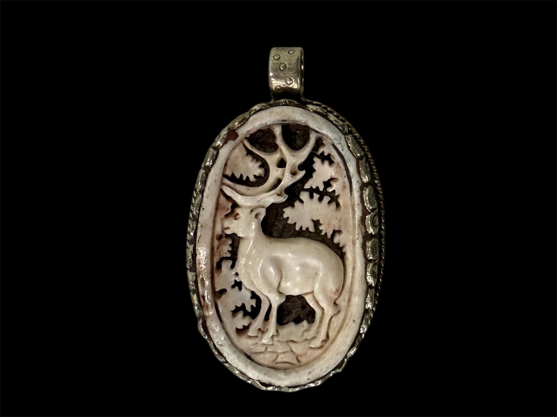 Hand-Carved Deer Pendant