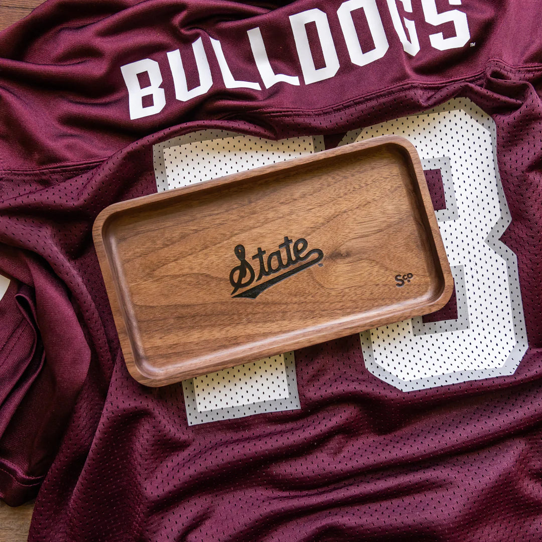 Walnut Mississippi State Wooden Valet - State Script