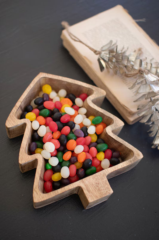 WOODEN CHRISTMAS BOWL - TREE