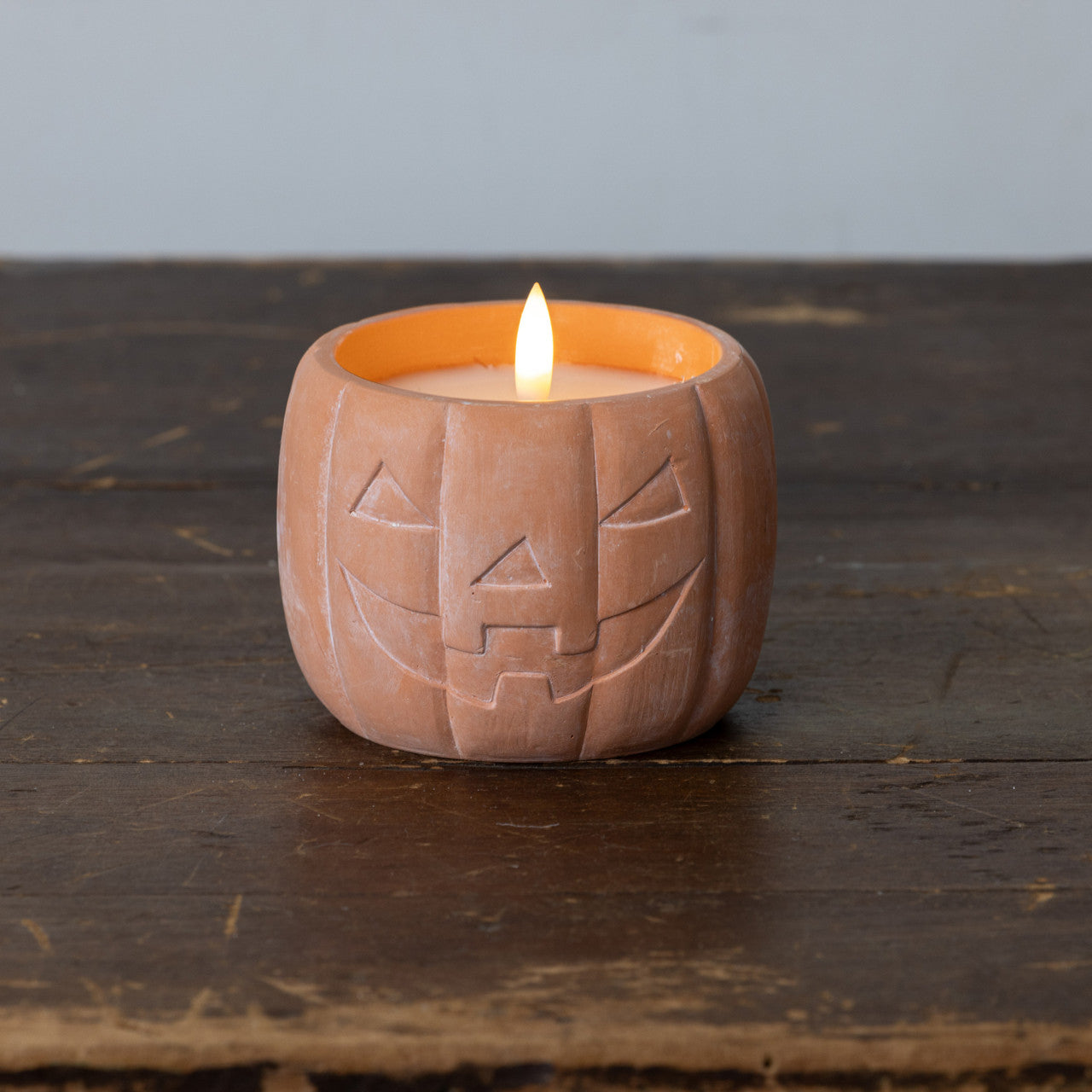 3.75" ORANGE JACK-O-LANTERN 3D FLAME CANDLE