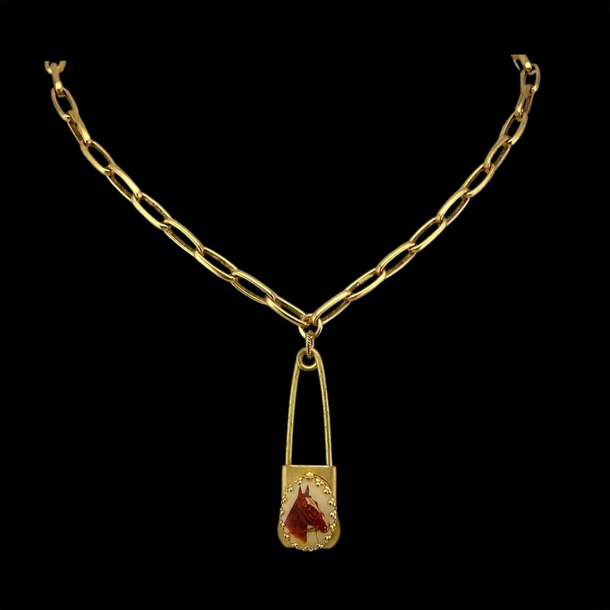 Crystal Horseshoe Drop Necklace
