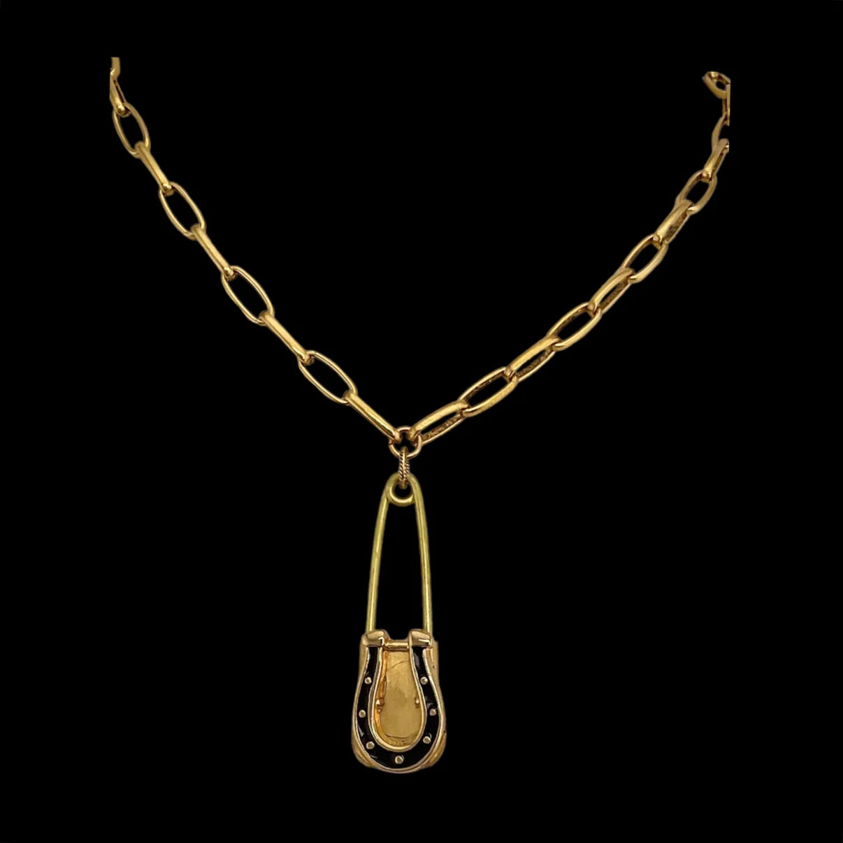 Horseshoe Drop Chain Necklace