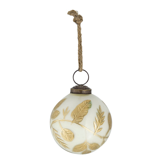 3" White and Gold Ornament