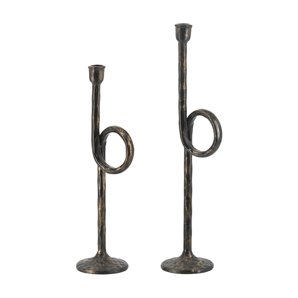 Looping Iron Candle Holders - Set of 2