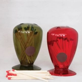 Round Glass Match Holder - Small