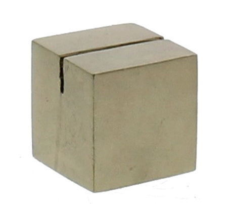 Cast Iron Cube Place Card Holder - Brass