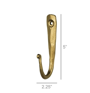 Ridge Wall Hook - Brass