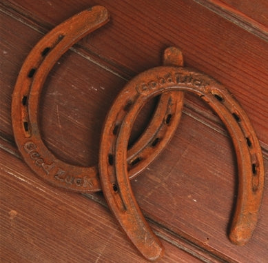 Good Luck Horse Shoe - Cast Iron - Rust