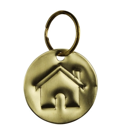 Pressed Brass Keychain - House