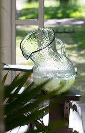 Large Glass Tilted Pitcher