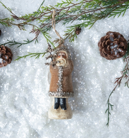 FAWN VELVET BELSNICKLE ORNAMENT (SET OF 2)