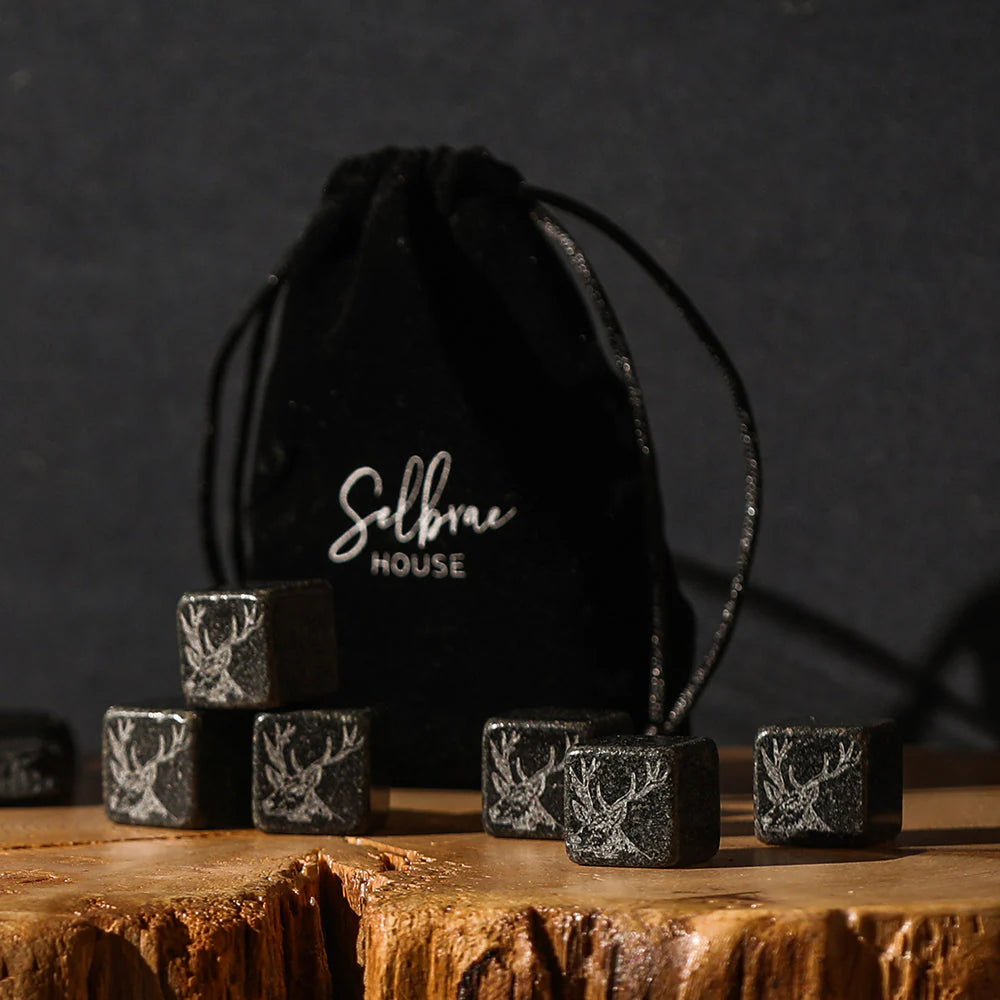 6 Stag Engraved Whiskey Stones