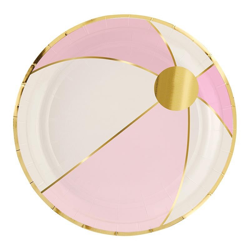 Foil Edge Beachball Paper Plates