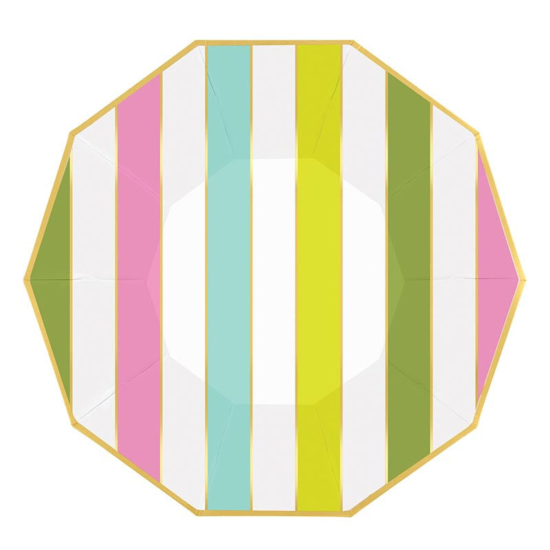 Summer Striped Paper Plates