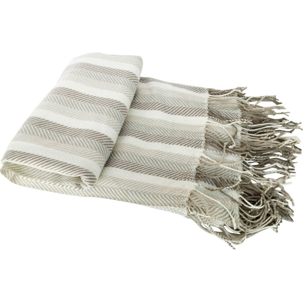 Herringbone Cashmere Like Fringed Throw