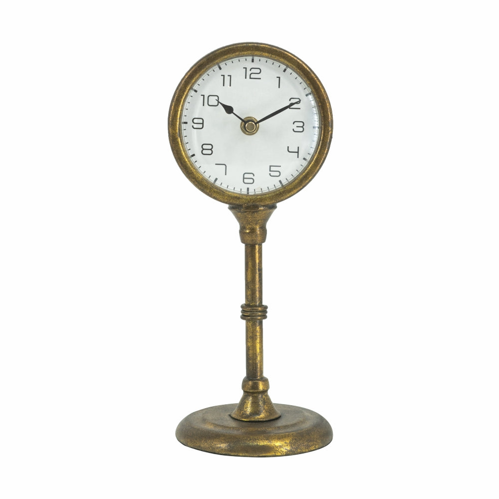 Vinage-Inspired Gold Pedestal Clock