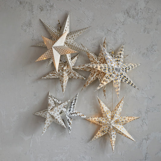 18"H Paper Star Ornament