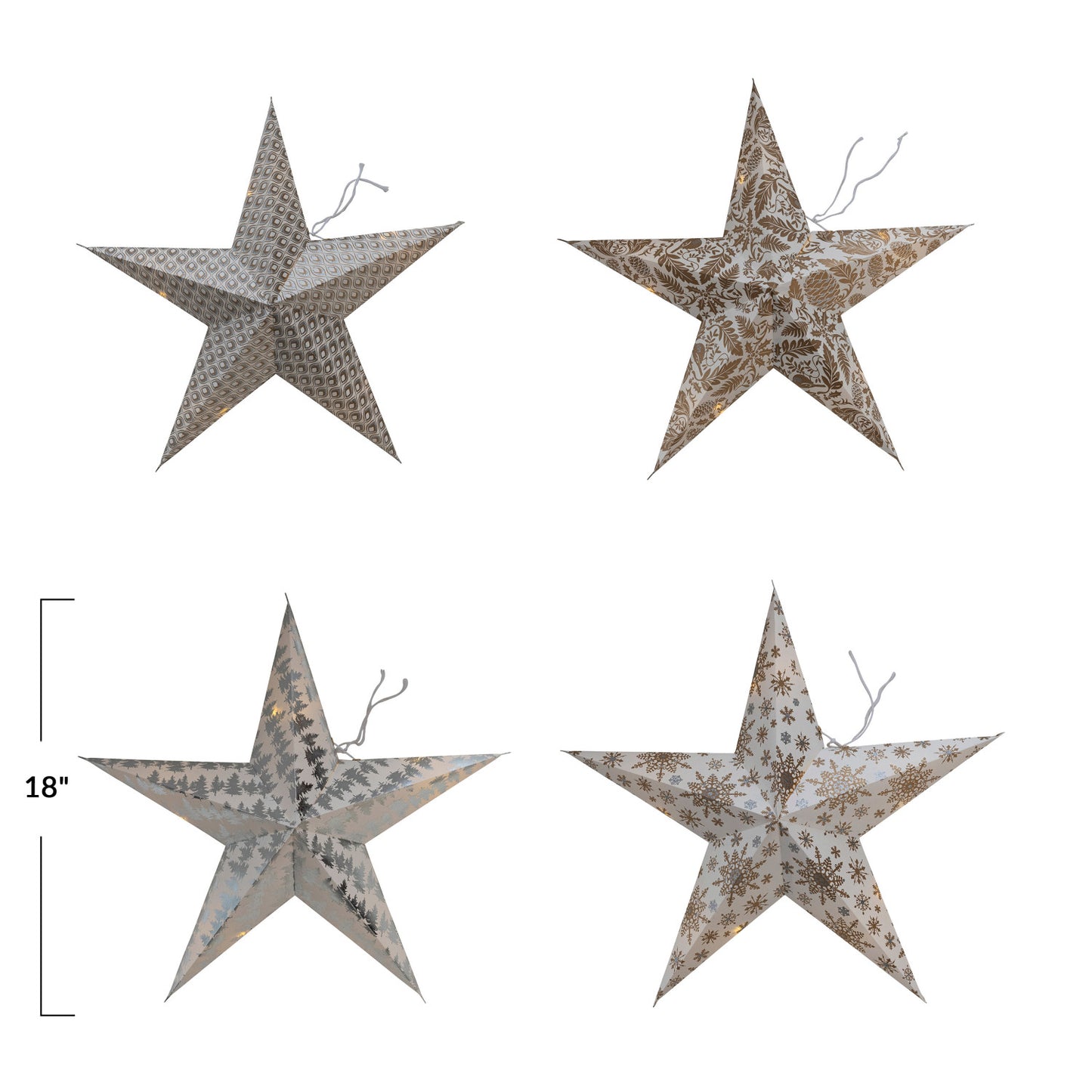 18"H Paper Star Ornament