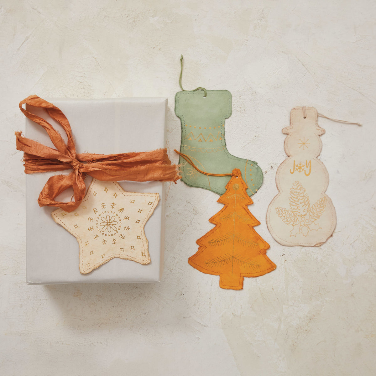 Recycled Paper Star Ornament or Gift Tag 6-1/2"Lx6-1/2"H