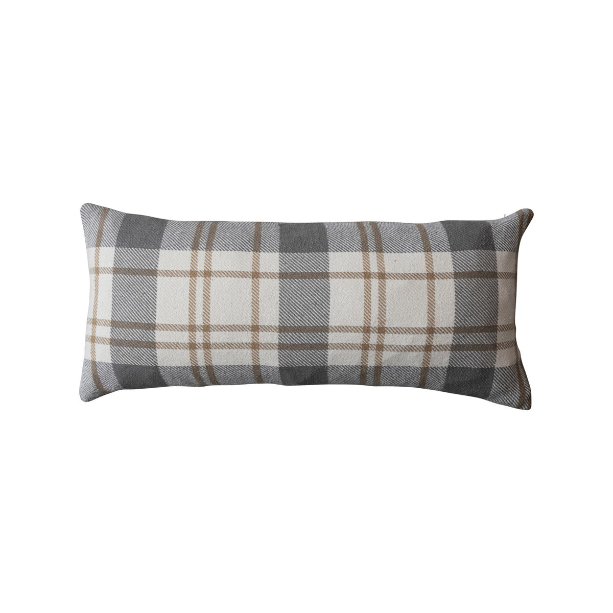 Cotton Flannel Plaid Lumbar Pillow