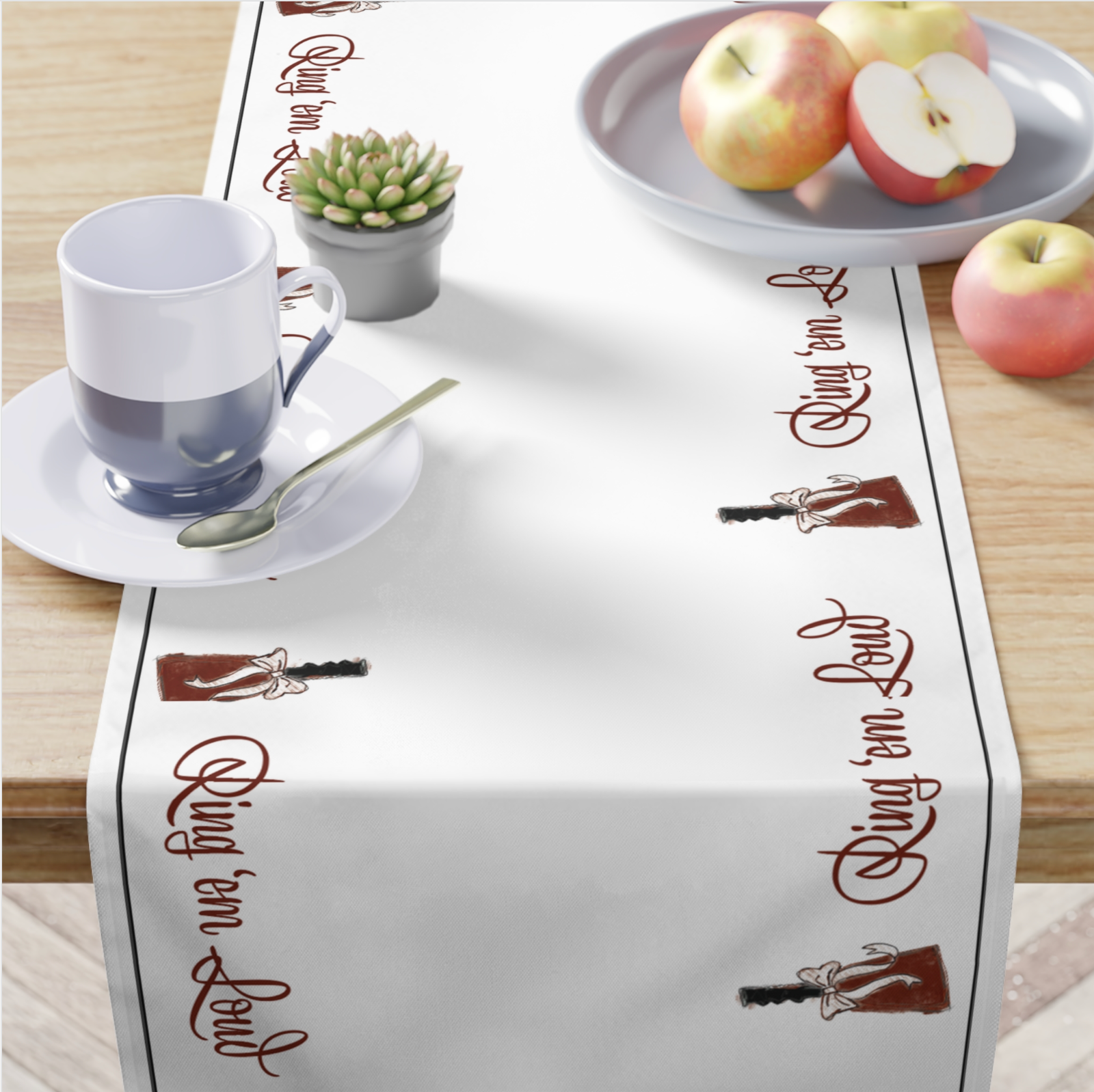 Maroon Mississippi Cowbell Paper Table Runner Roll