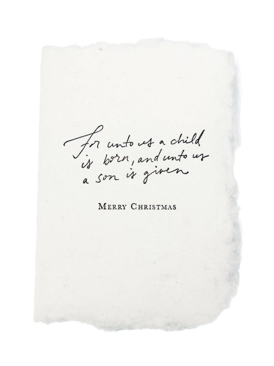 NEW! Unto us a child is born