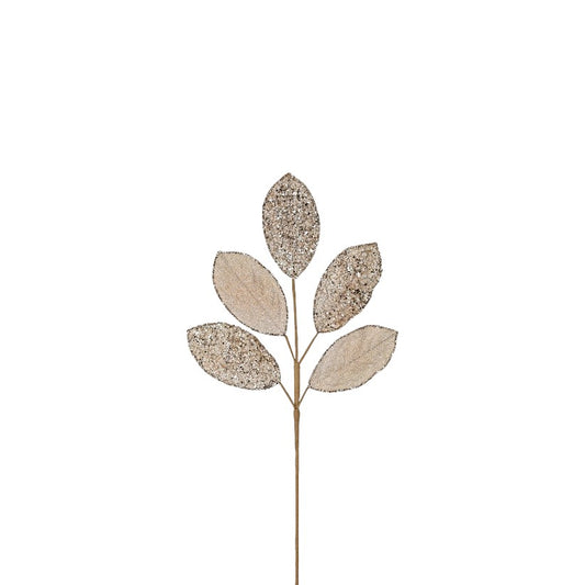 32250-25in Spray-Beaded Metallic Magnolia Leaves x5-CHAM