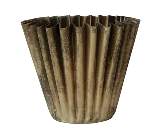 Fluted Metal Planter