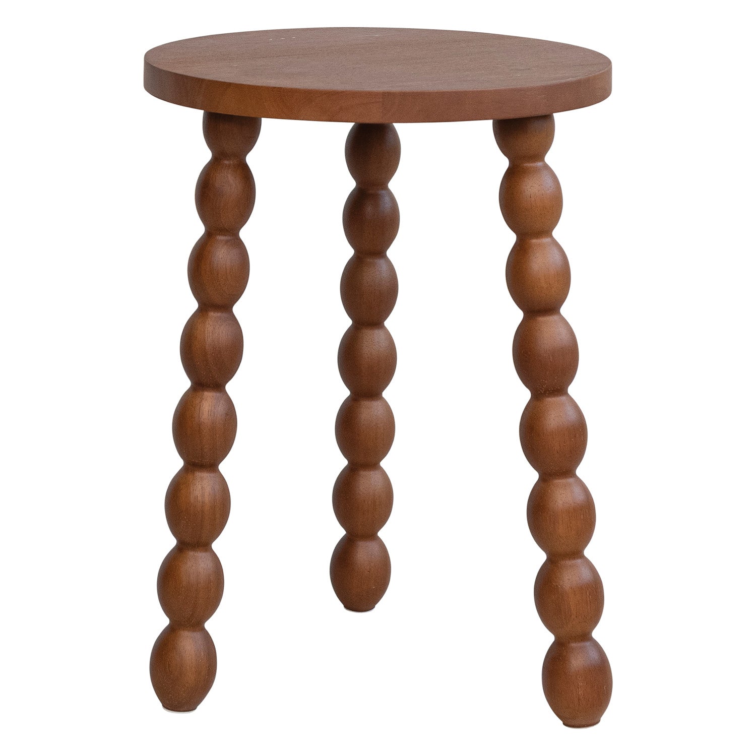 Brushed Rubberwood Table with Turned Legs, Walnut Finish, KD