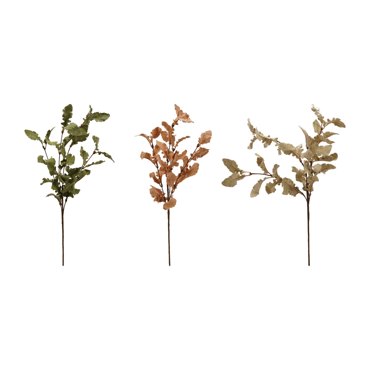 Faux Oak Leaf Stem, 3 Colors