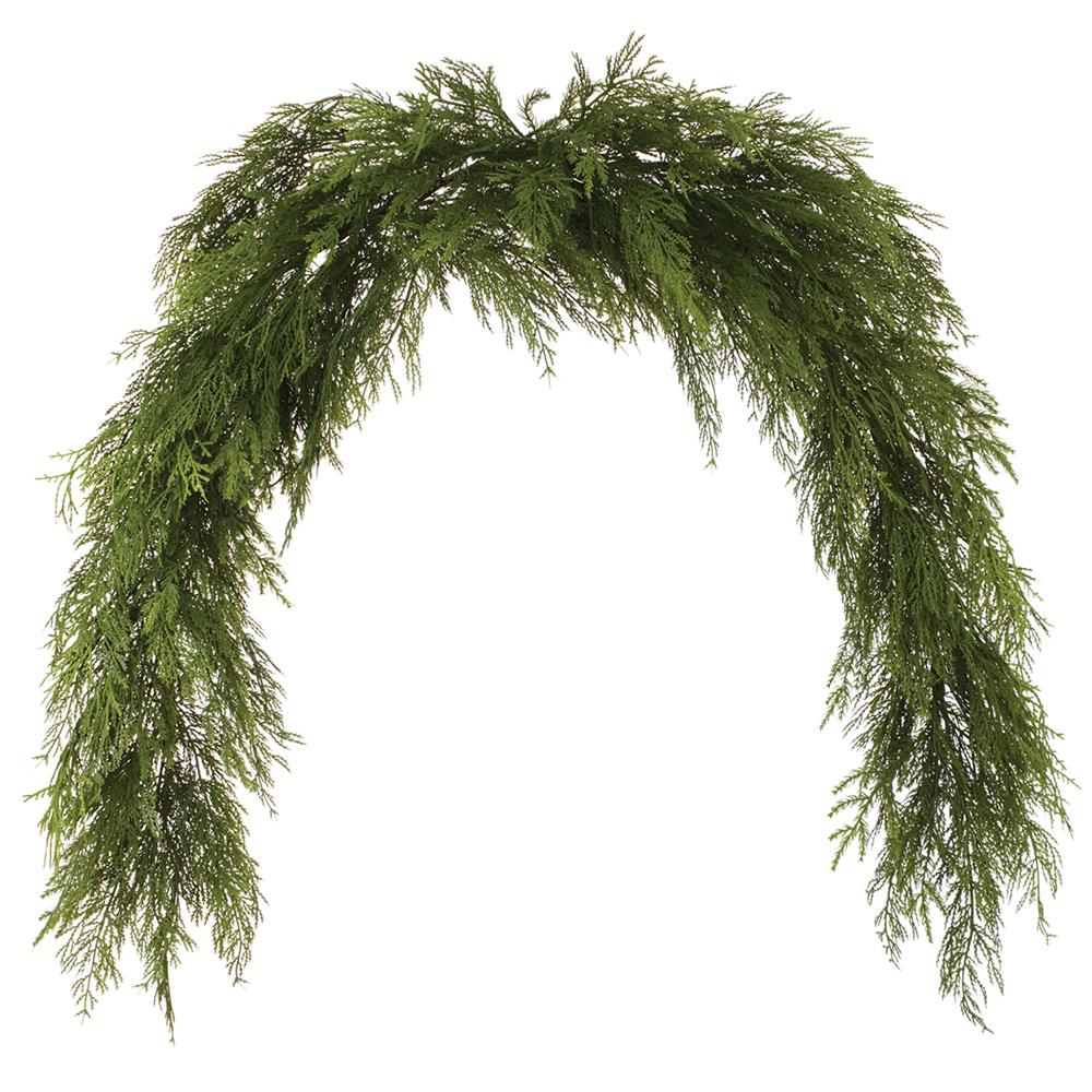 72" Ultra Deluxe Mixed Cedar Mantel Swag Garland Green