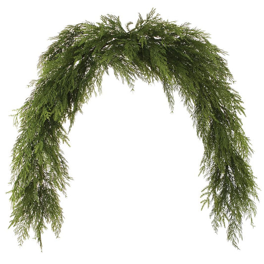 72" Ultra Deluxe Mixed Cedar Mantel Swag Garland Green