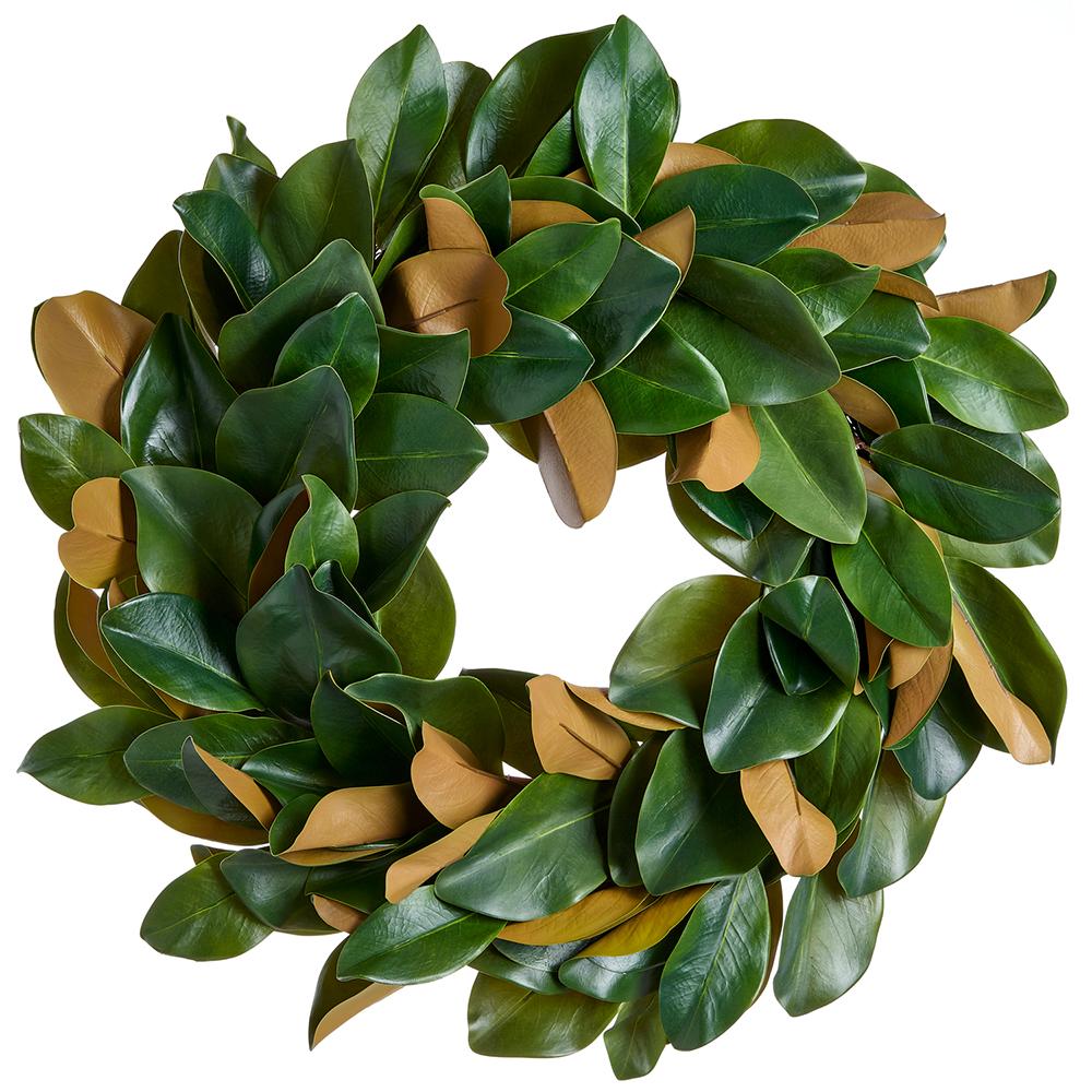 27" Magnolia Leaf Wreath  Green