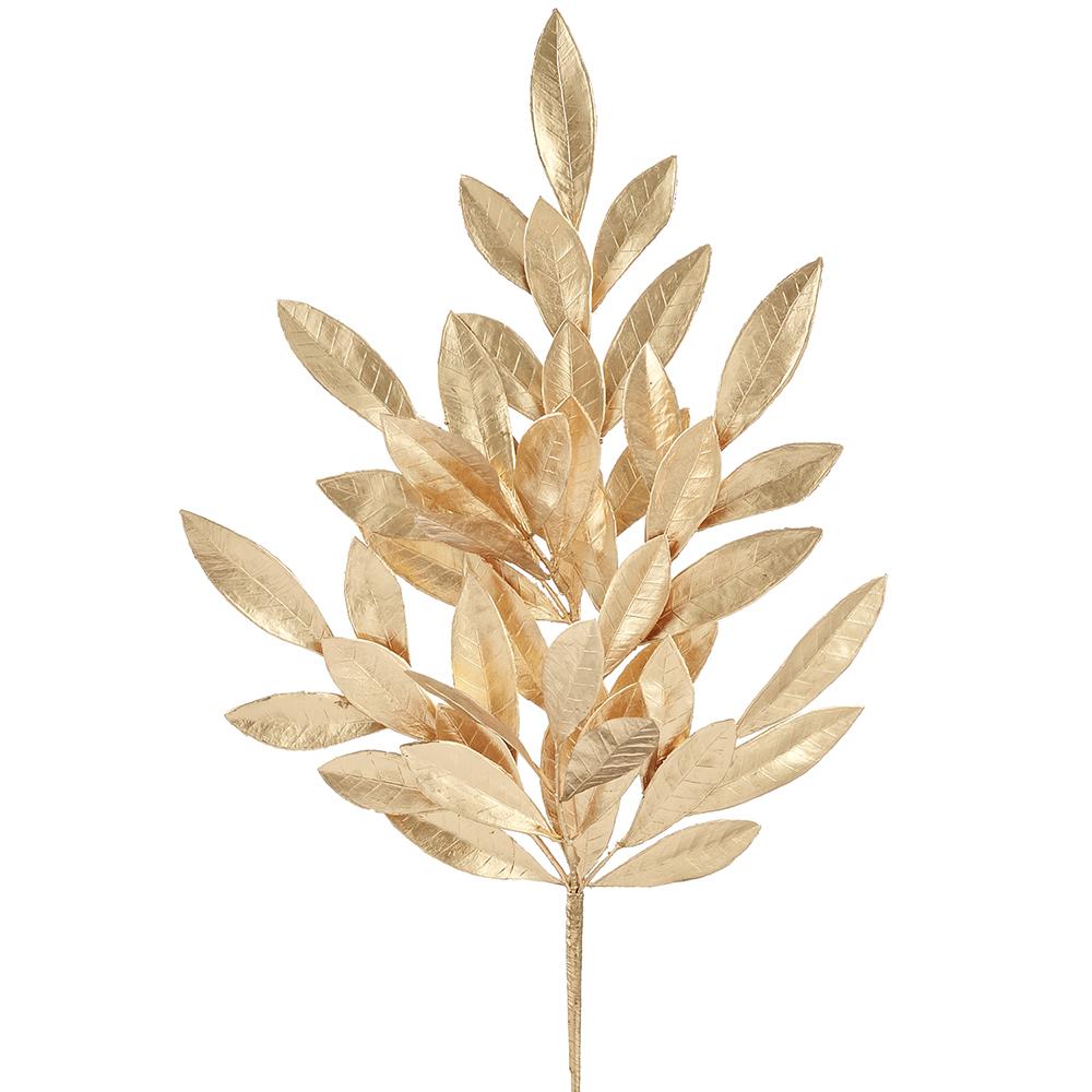 24" Bay Leaf Spray Gold