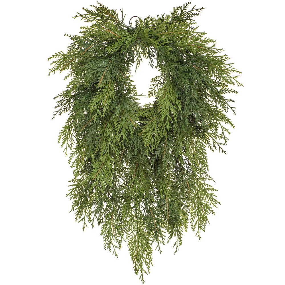 22" Cedar Hanging Wreath  Green