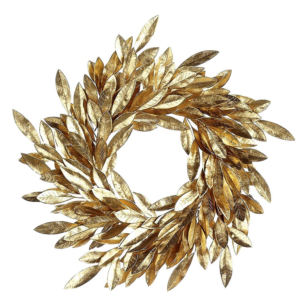24" Bay Leaf Wreath  Gold