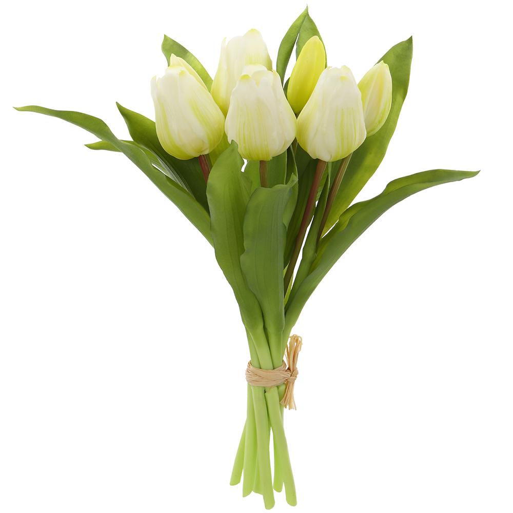 11.75" Real Touch White Tulip Bouquet