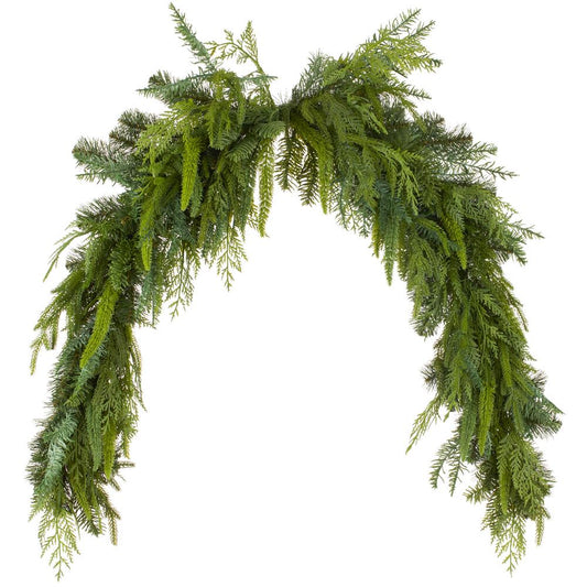 5' Soft PE Cedar Mixed Pine Swag Garland Green