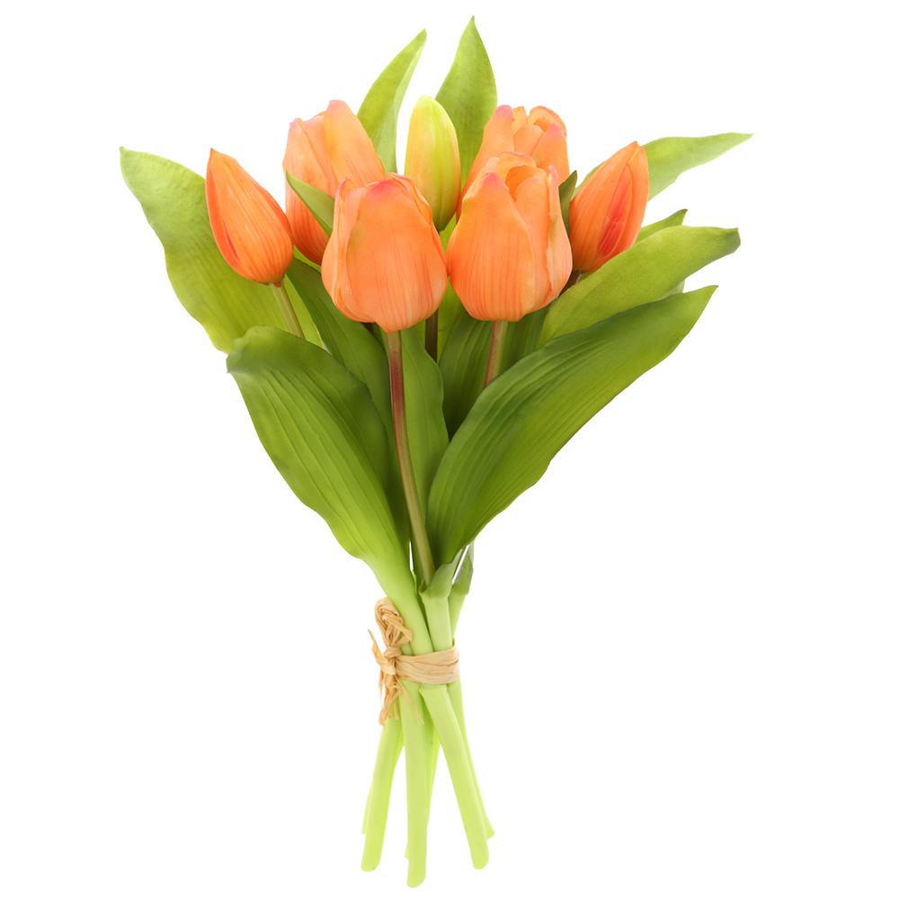 11.75" Real Touch Orange Tulip Bouquet