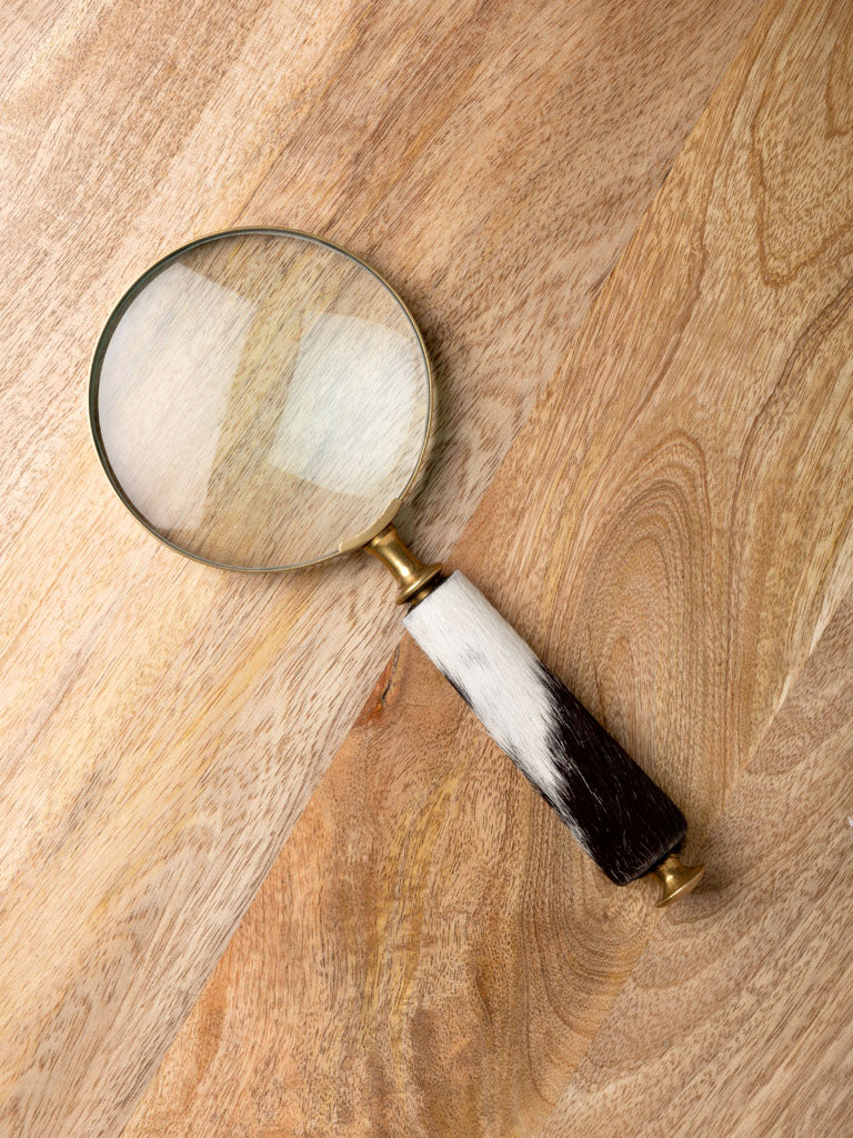 Magnifier with Cow Hide Handle