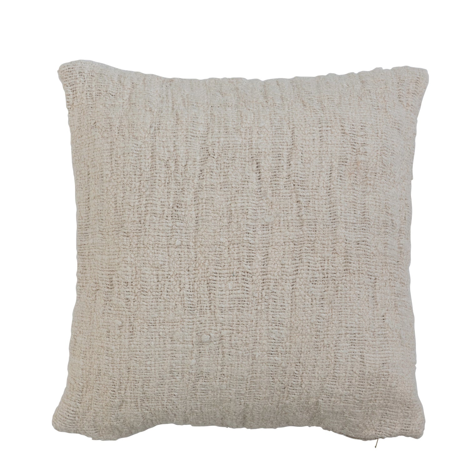 18" Stonewashed Silk & Woven Cotton Pillow, Polyester Fill