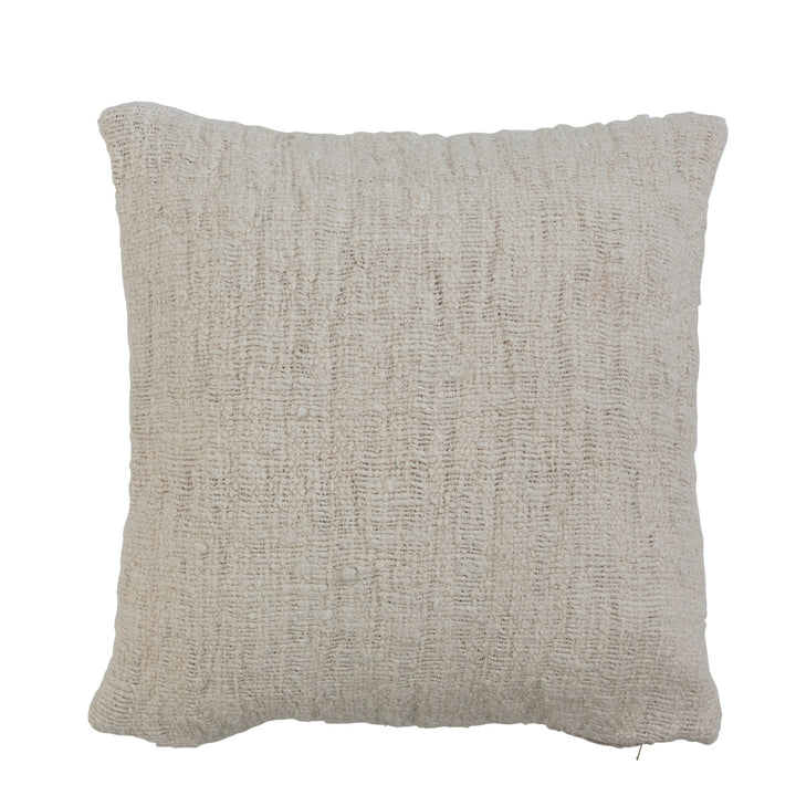 18" Stonewashed Silk & Woven Cotton Pillow, Polyester Fill