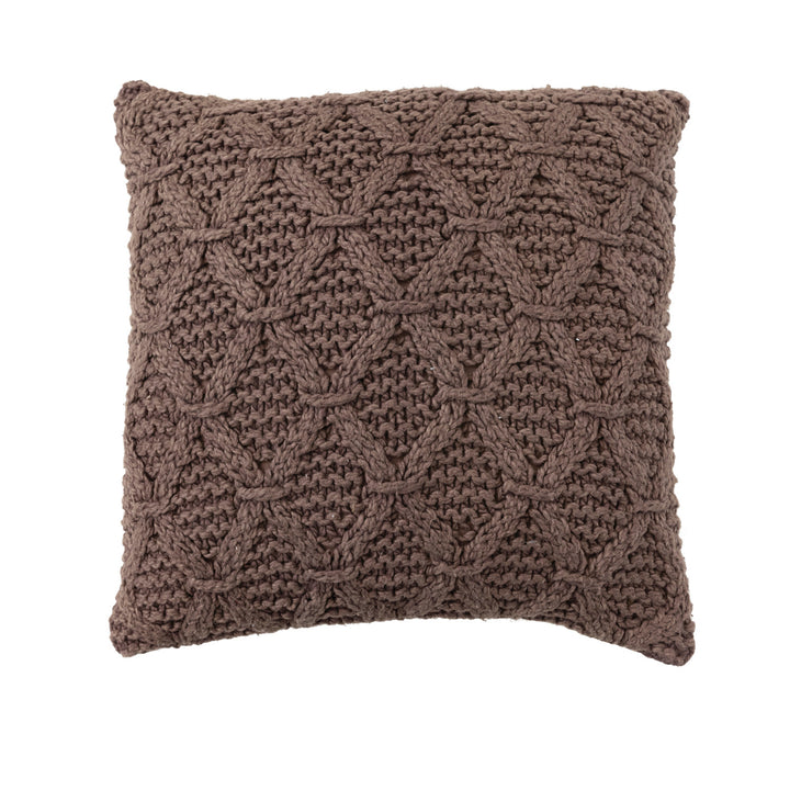 Cotton Slub Pillow w/ Diamond Pattern, Polyester Fill