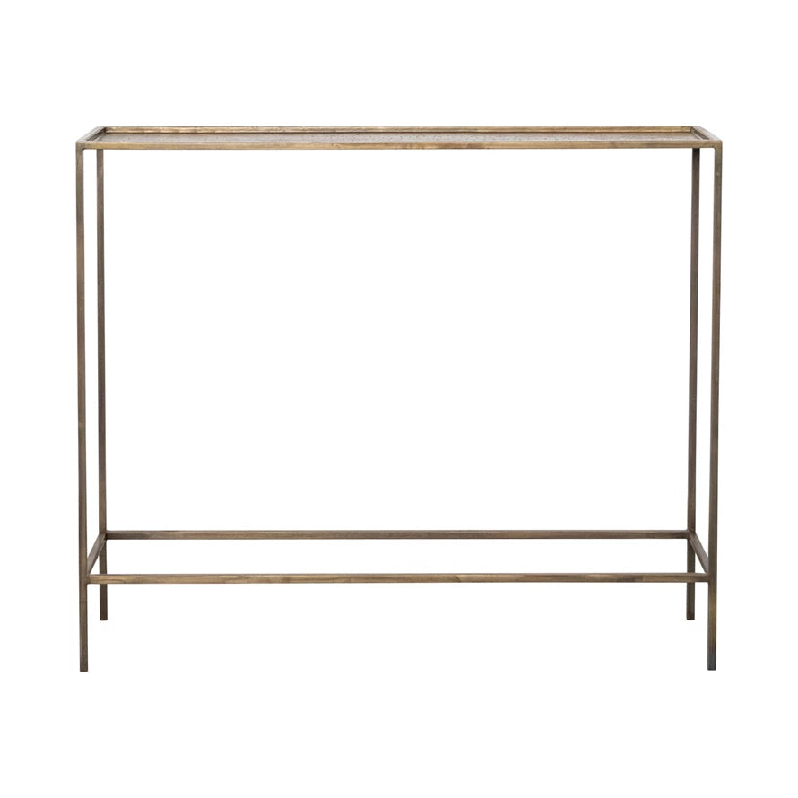 Hammered Metal Console Table
